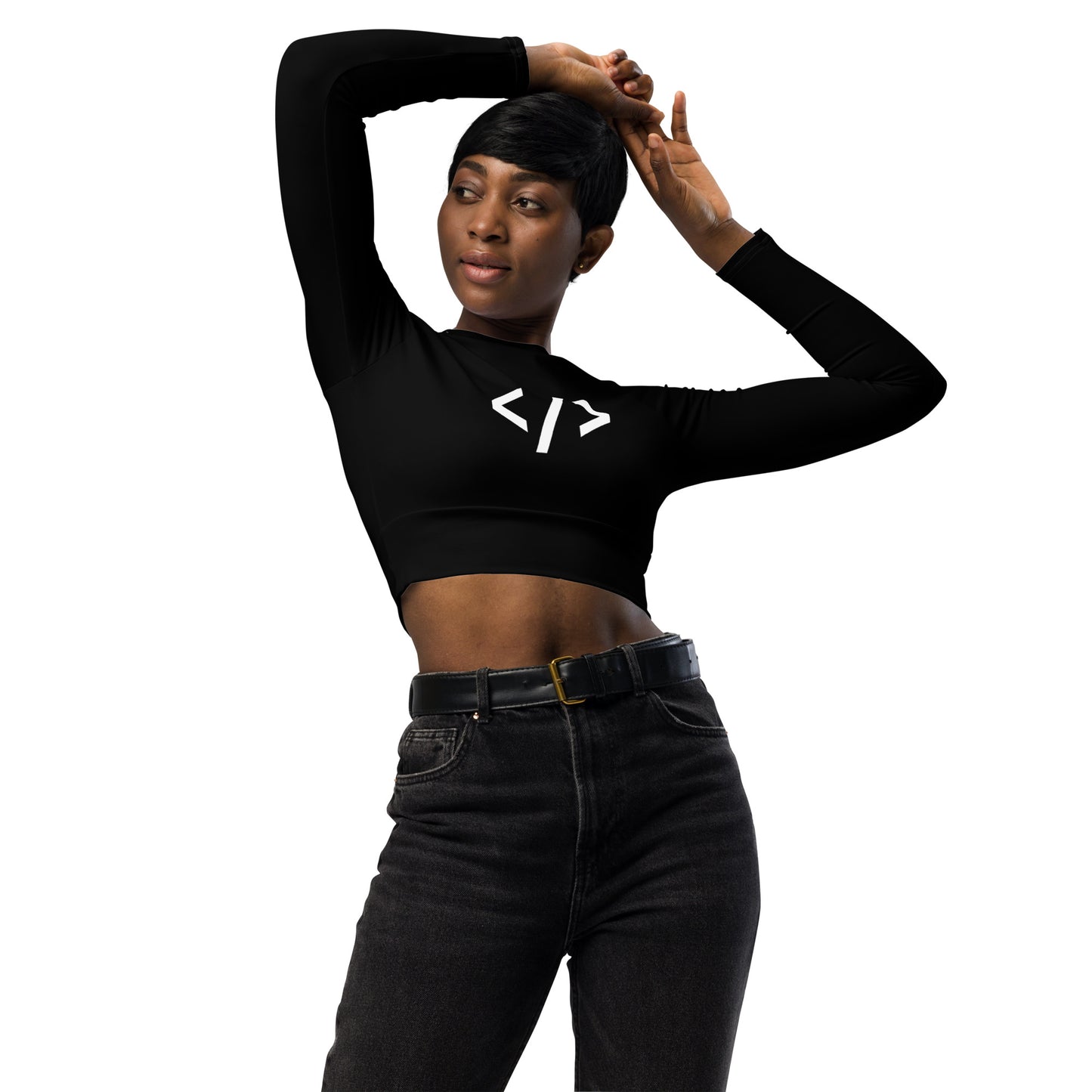 Autonomous Coder recycled long-sleeve crop top