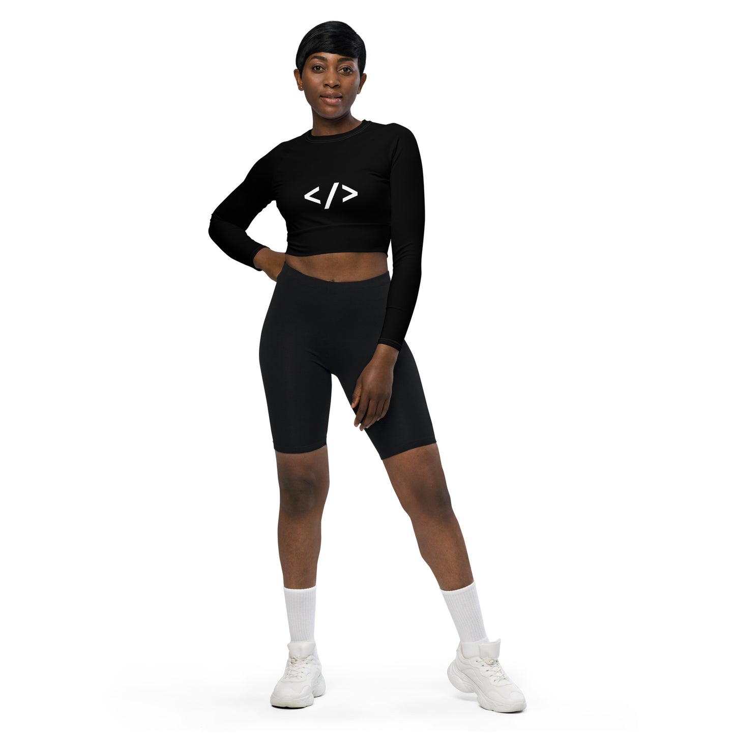 Autonomous Coder recycled long-sleeve crop top