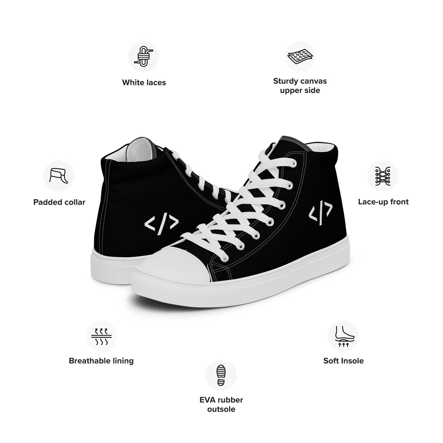 Autonomous Coder Men’s high top canvas shoes