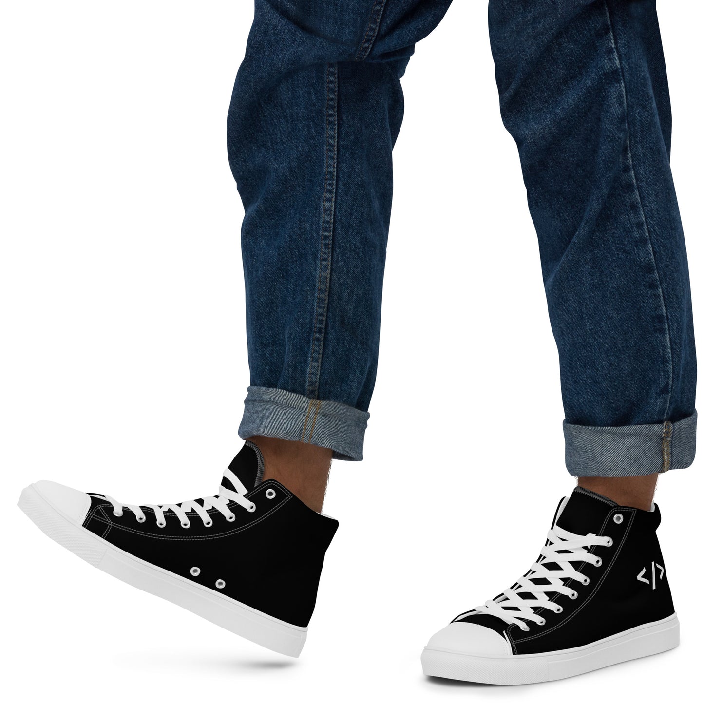 Autonomous Coder Men’s high top canvas shoes