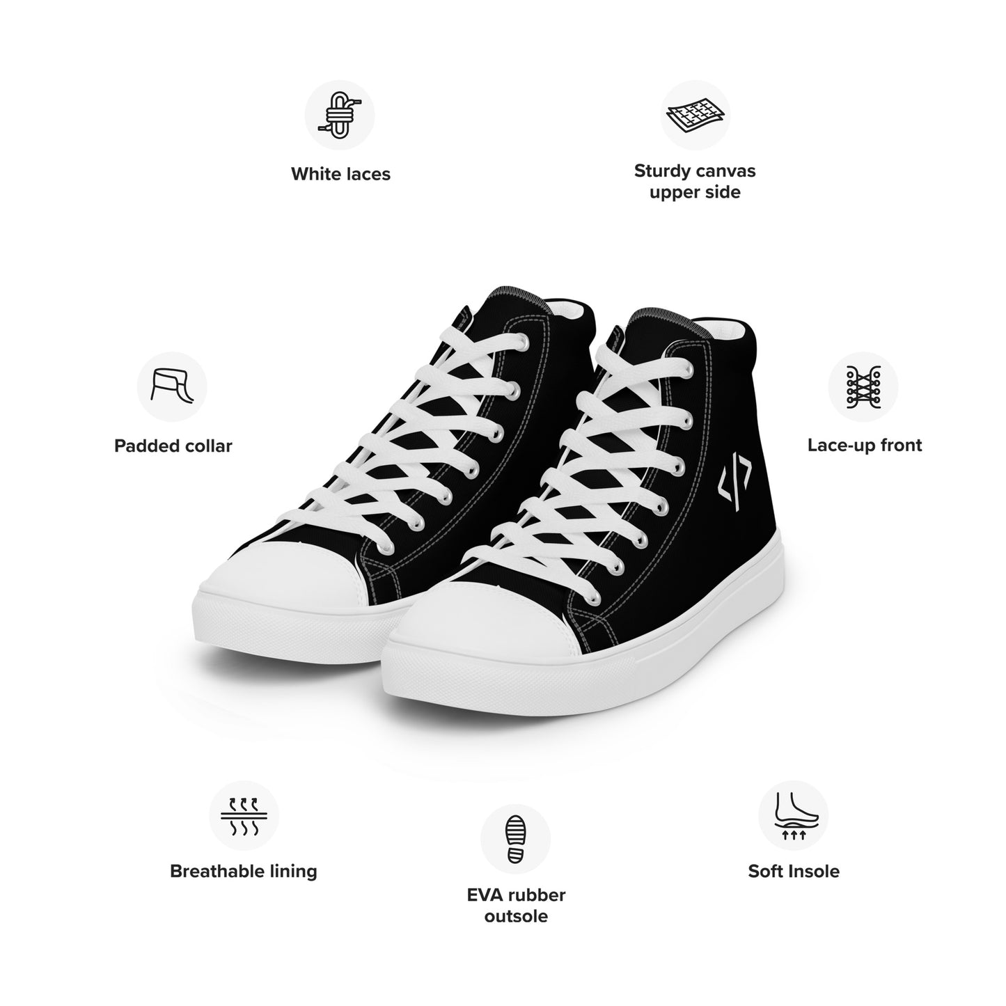 Autonomous Coder Men’s high top canvas shoes