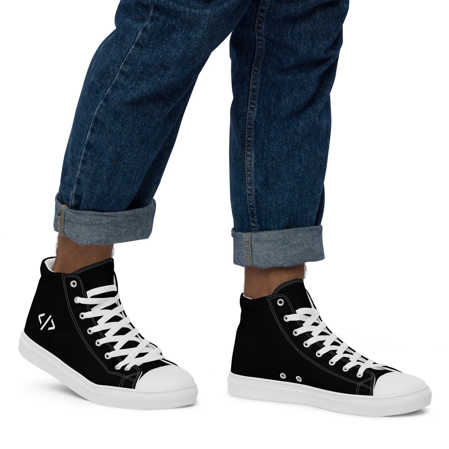 Autonomous Coder Men’s high top canvas shoes