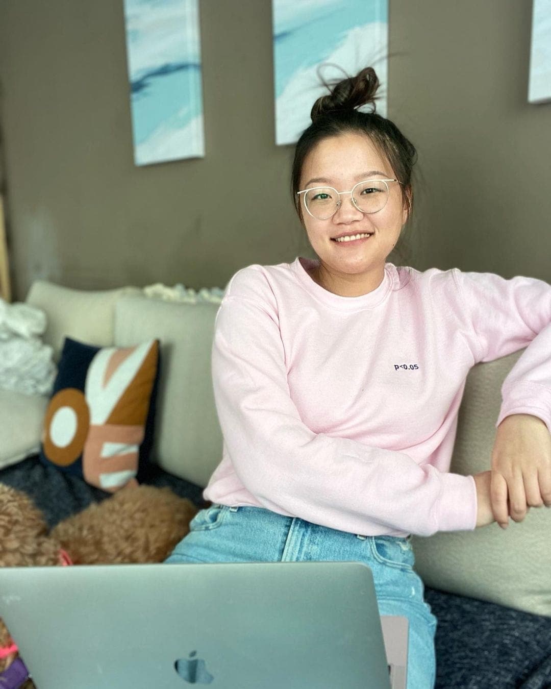 p<0.05 Data Scientist light pink sweatshirt