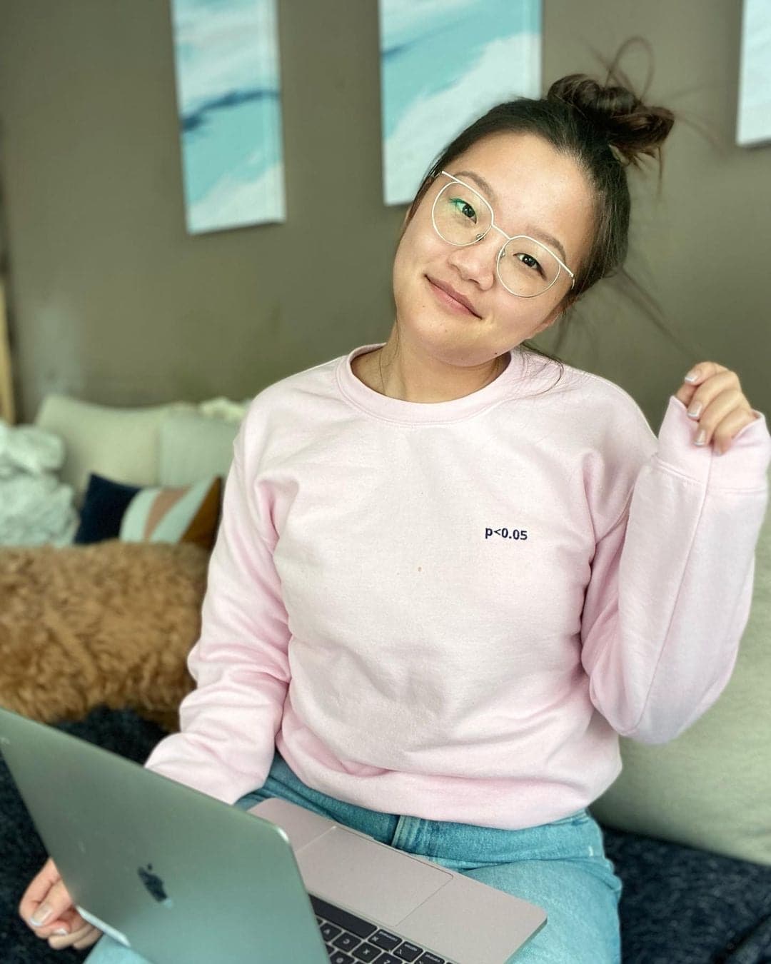 p<0.05 Data Scientist light pink sweatshirt