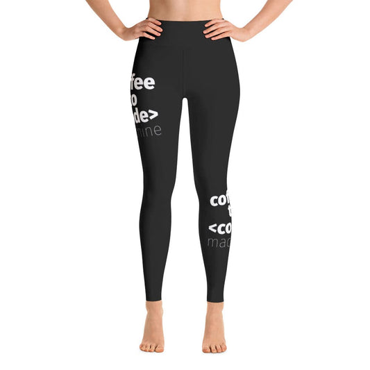 Coffee to code machine Yoga pants