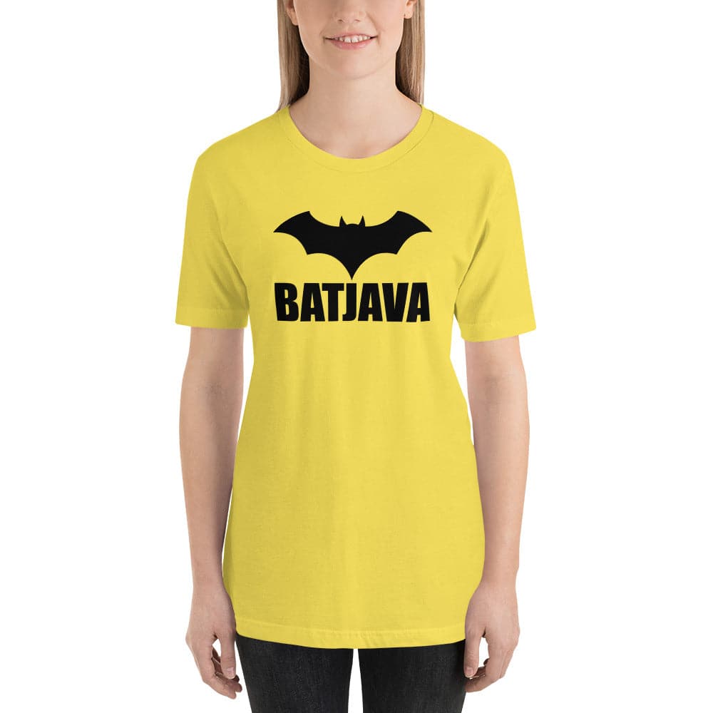 BATJAVA - Shinny Yellow Women T-Shirt for Awesome Java developers