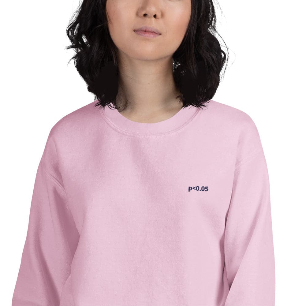 p<0.05 Data Scientist light pink sweatshirt