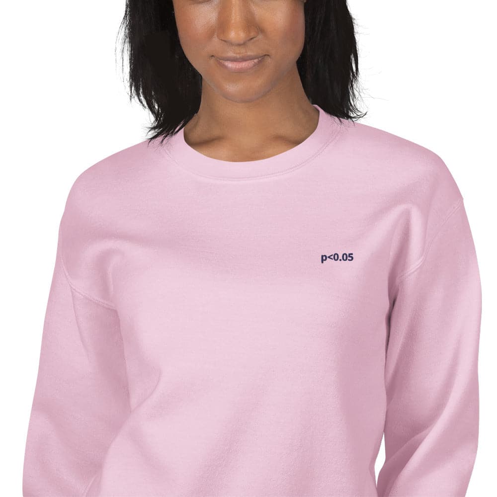 p<0.05 Data Scientist light pink sweatshirt