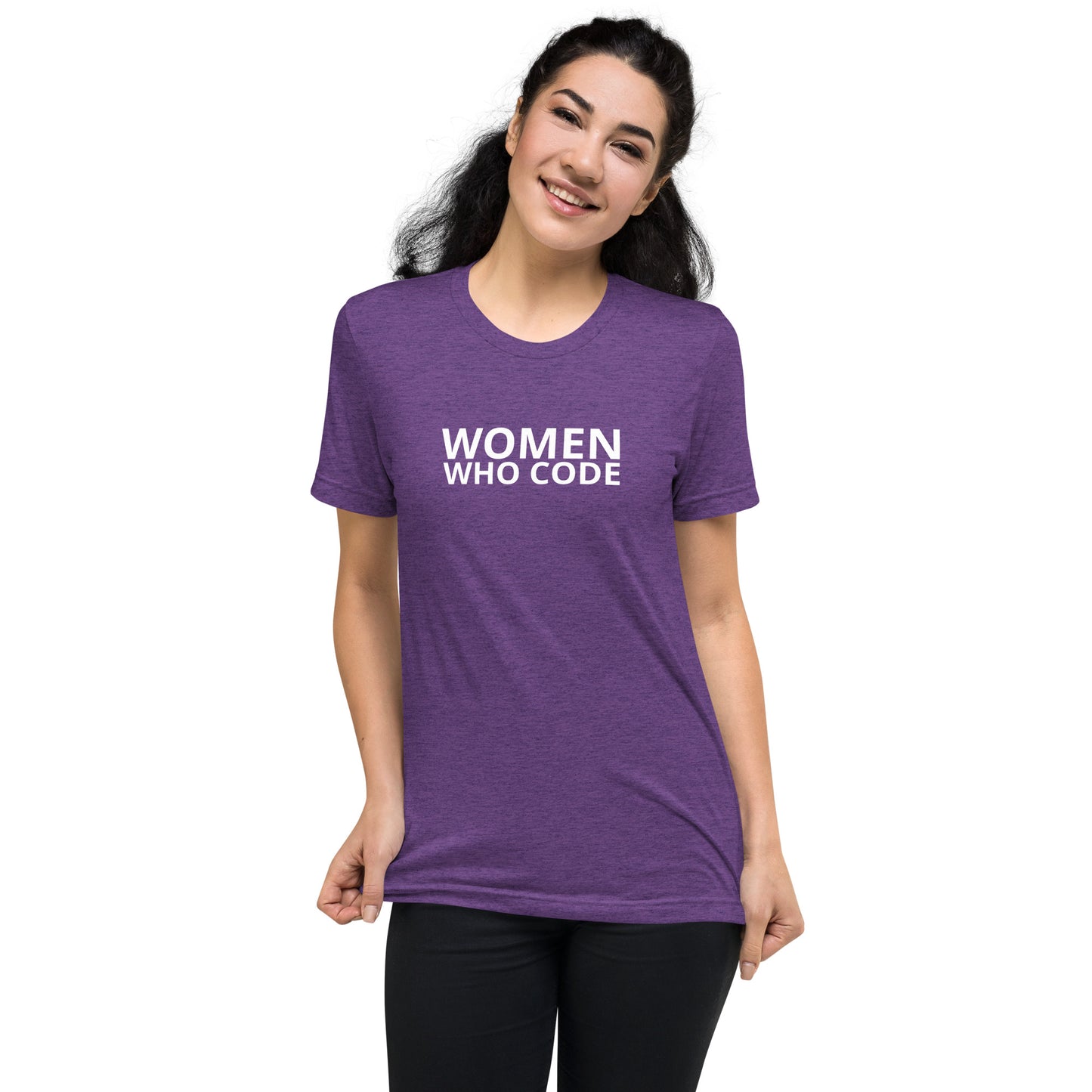 Women who code purple t-shirt