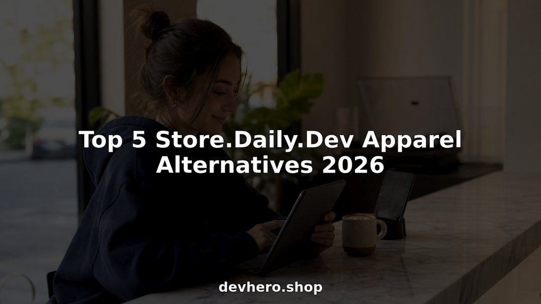 Tech woman browsing developer apparel online at home