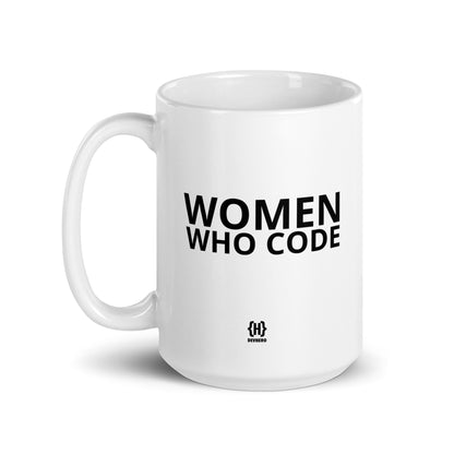 Women Who Code White Glossy Mug