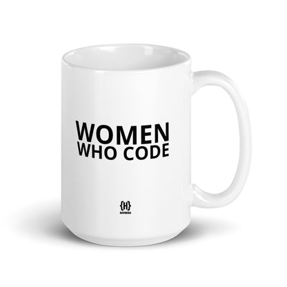 Women Who Code White Glossy Mug