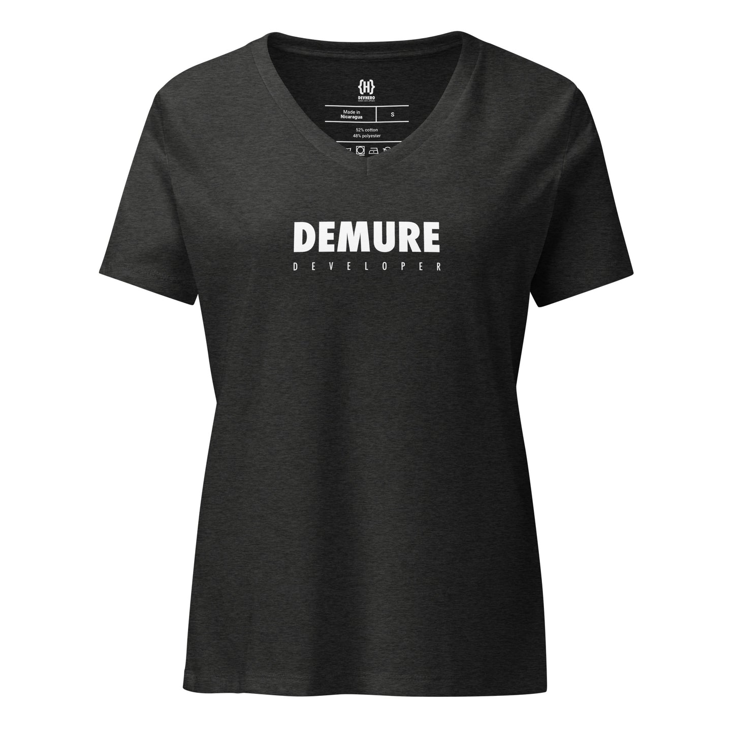 Demure Developer Women’s relaxed v-neck t-shirt