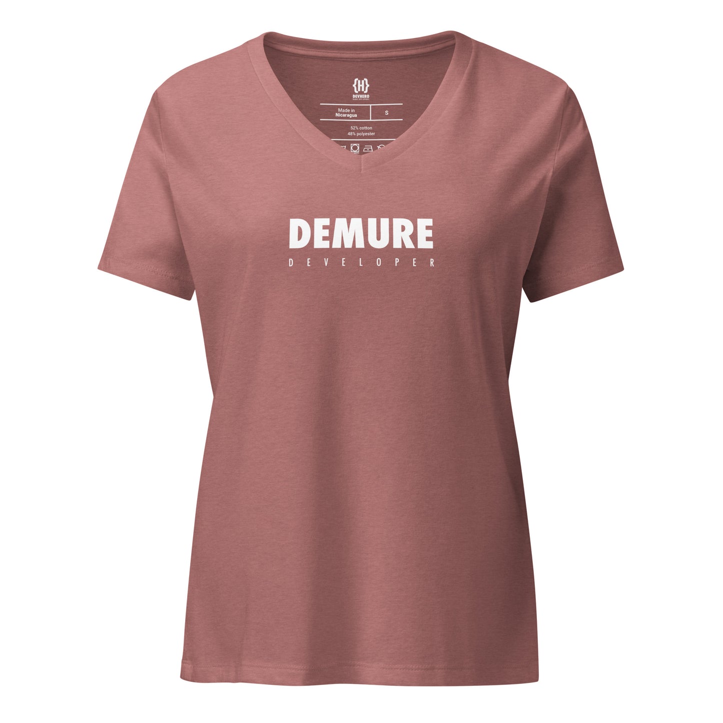 Demure Developer Women’s relaxed v-neck t-shirt