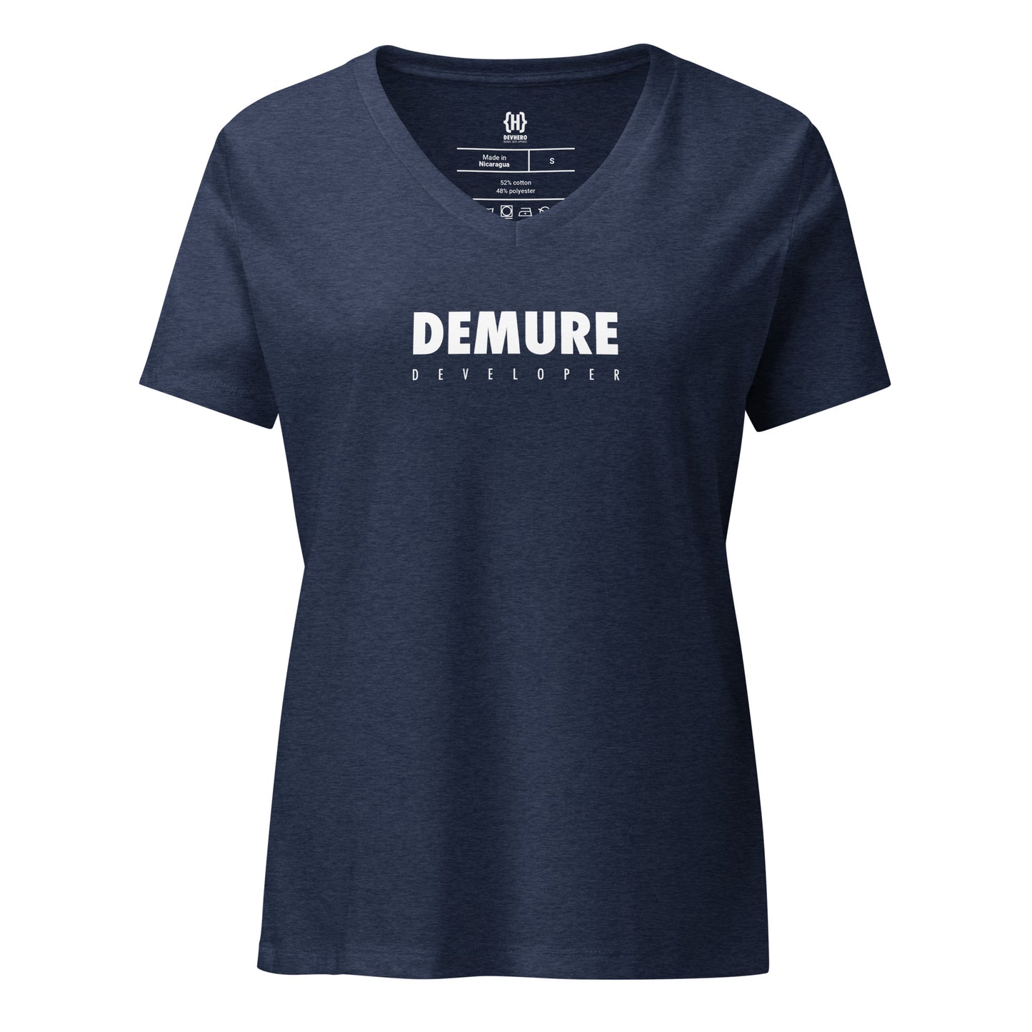 Demure Developer Women’s relaxed v-neck t-shirt