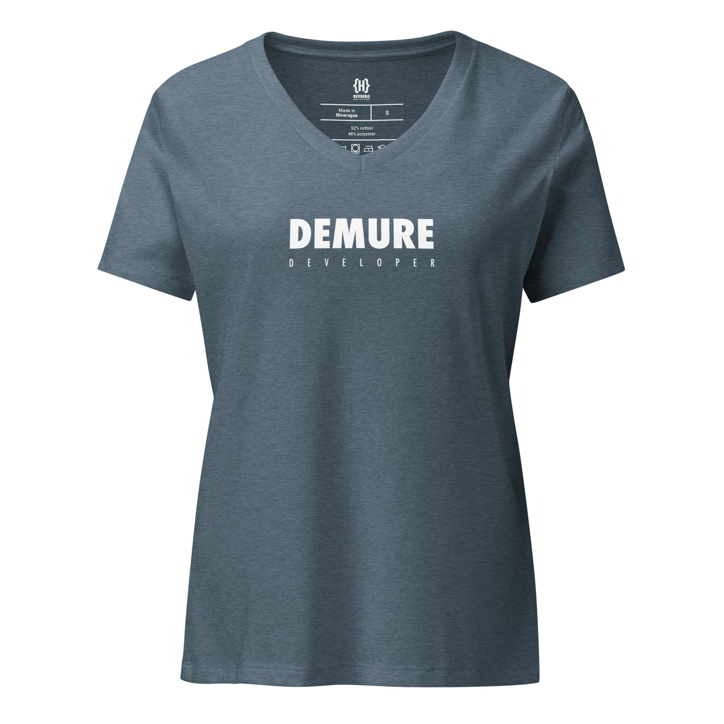 Demure Developer Women’s relaxed v-neck t-shirt