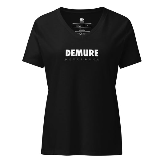 Demure Developer Women’s relaxed v-neck t-shirt