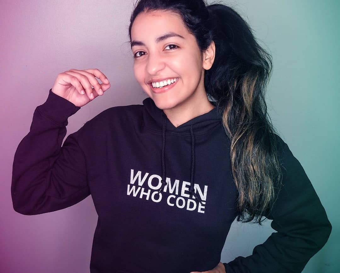 Women Who Code black hooded sweatshirt