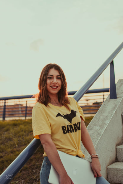 BATJAVA - Shinny Yellow Women T-Shirt for Awesome Java developers