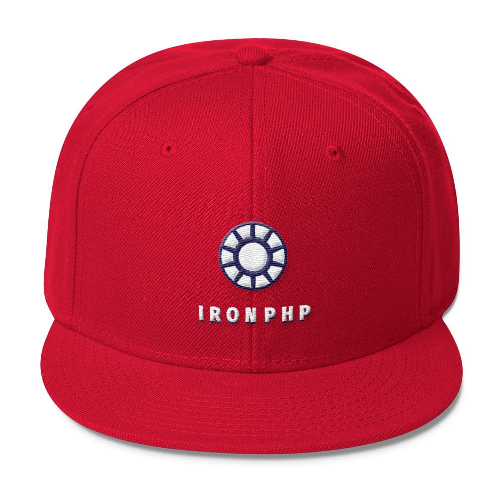 " IRONPHP " - Red snapback Hat