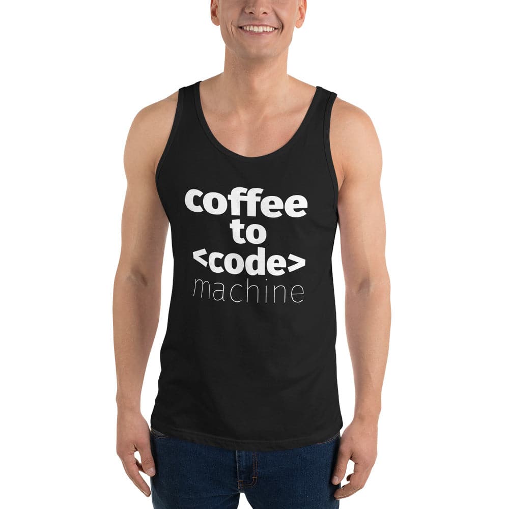 "Coffee to Code Machine" ultra soft Tank Top for Heroic Developers