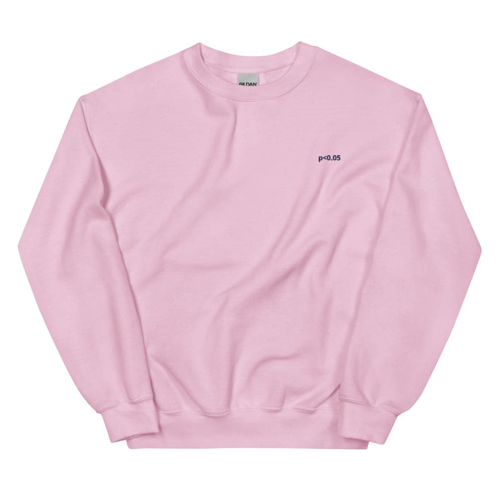 p<0.05 Data Scientist light pink sweatshirt