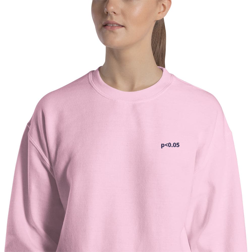 p<0.05 Data Scientist light pink sweatshirt